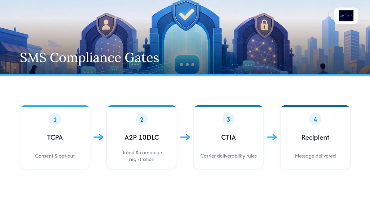 Three-layer SMS compliance framework