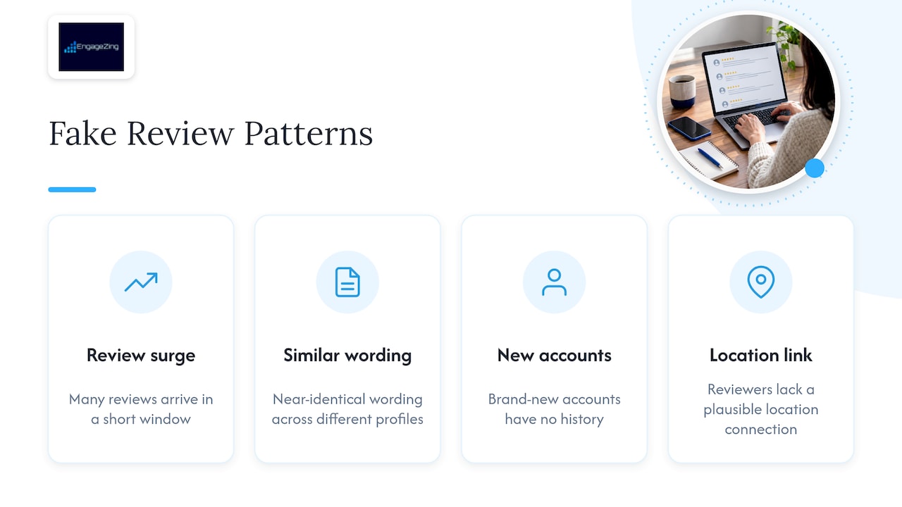Four patterns that may signal fake reviews