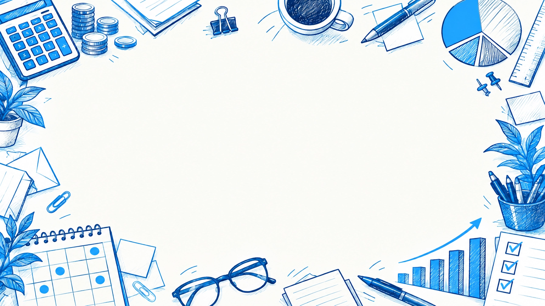 Small business marketing budget illustration with calculator, charts, and calendar
